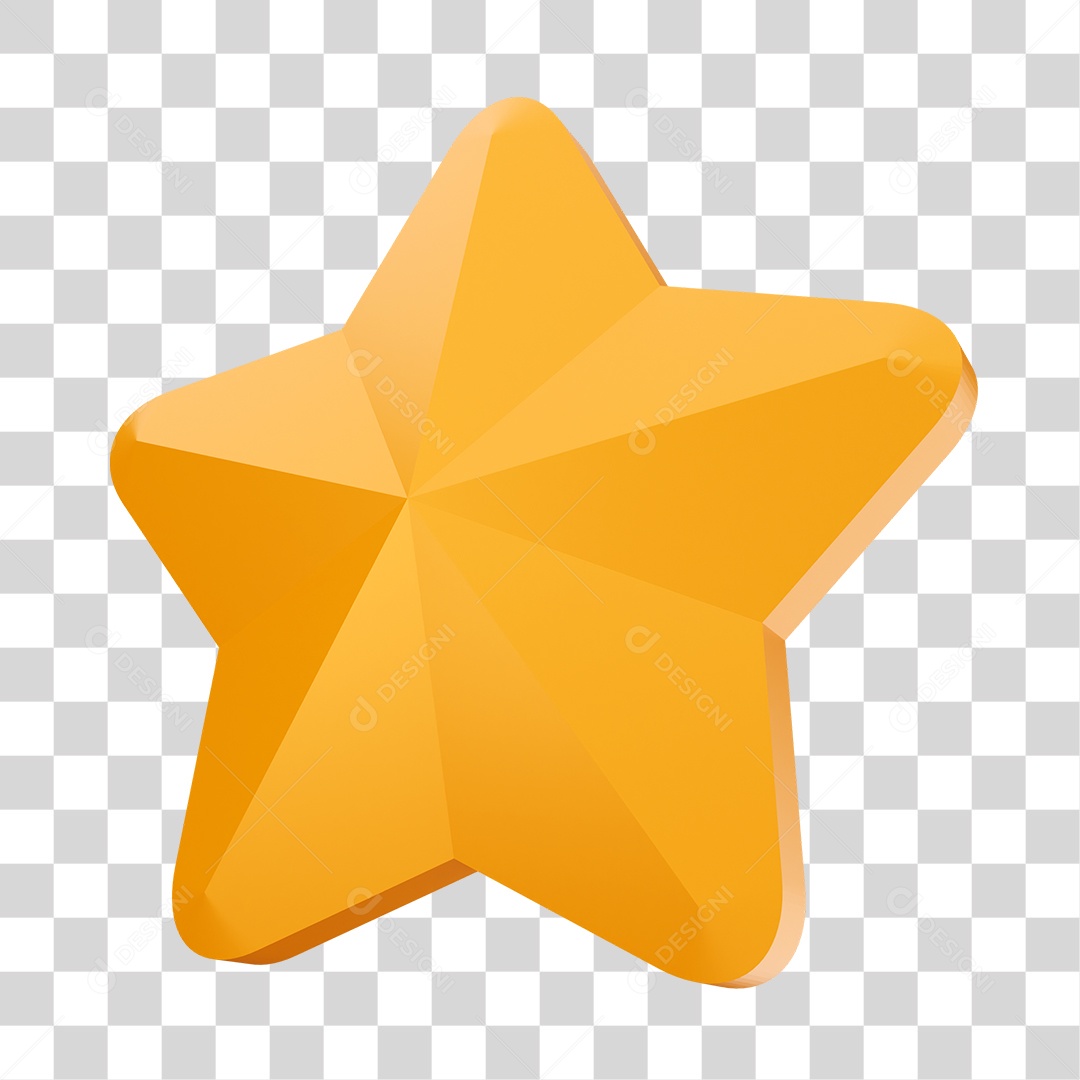 Estrela Dourada Elemento 3D PNG Transparente