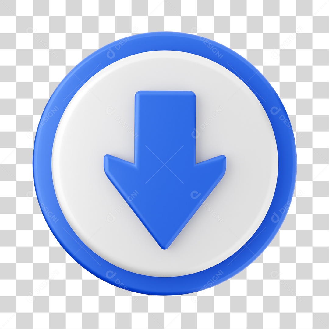 Seta Pra Baixo Elemento 3D PNG Transparente