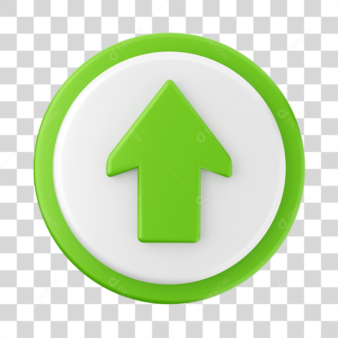 Seta Pra Cima Elemento 3D PNG Transparente