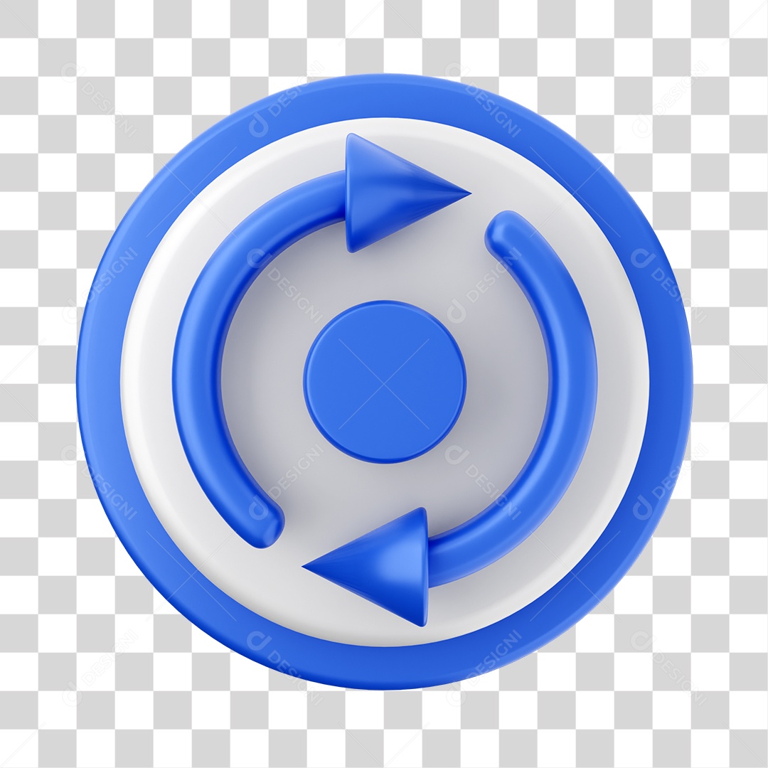 Ícone de Atualização Elemento 3D PNG Transparente