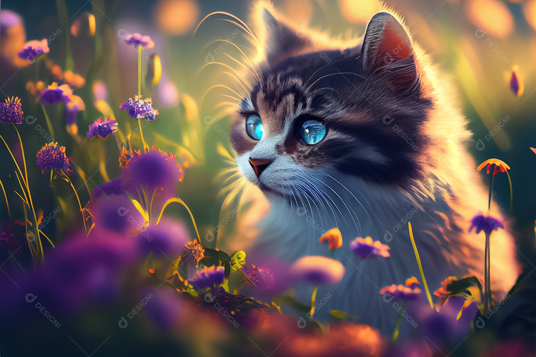 Gatos de animais fofos, amantes de gatos Dia do Gato do Japão