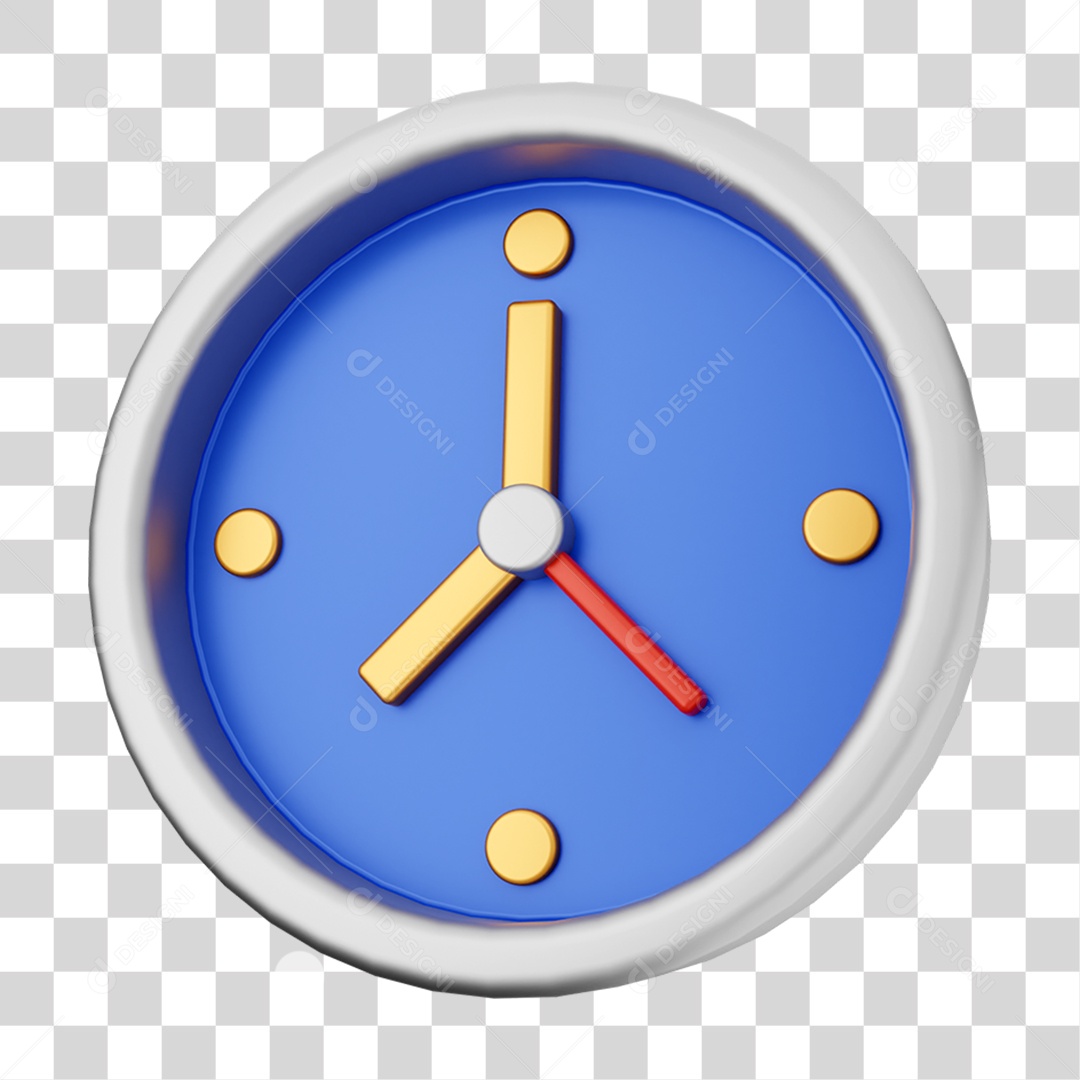 Elemento 3D Relógio Para Composição PNG Transparente