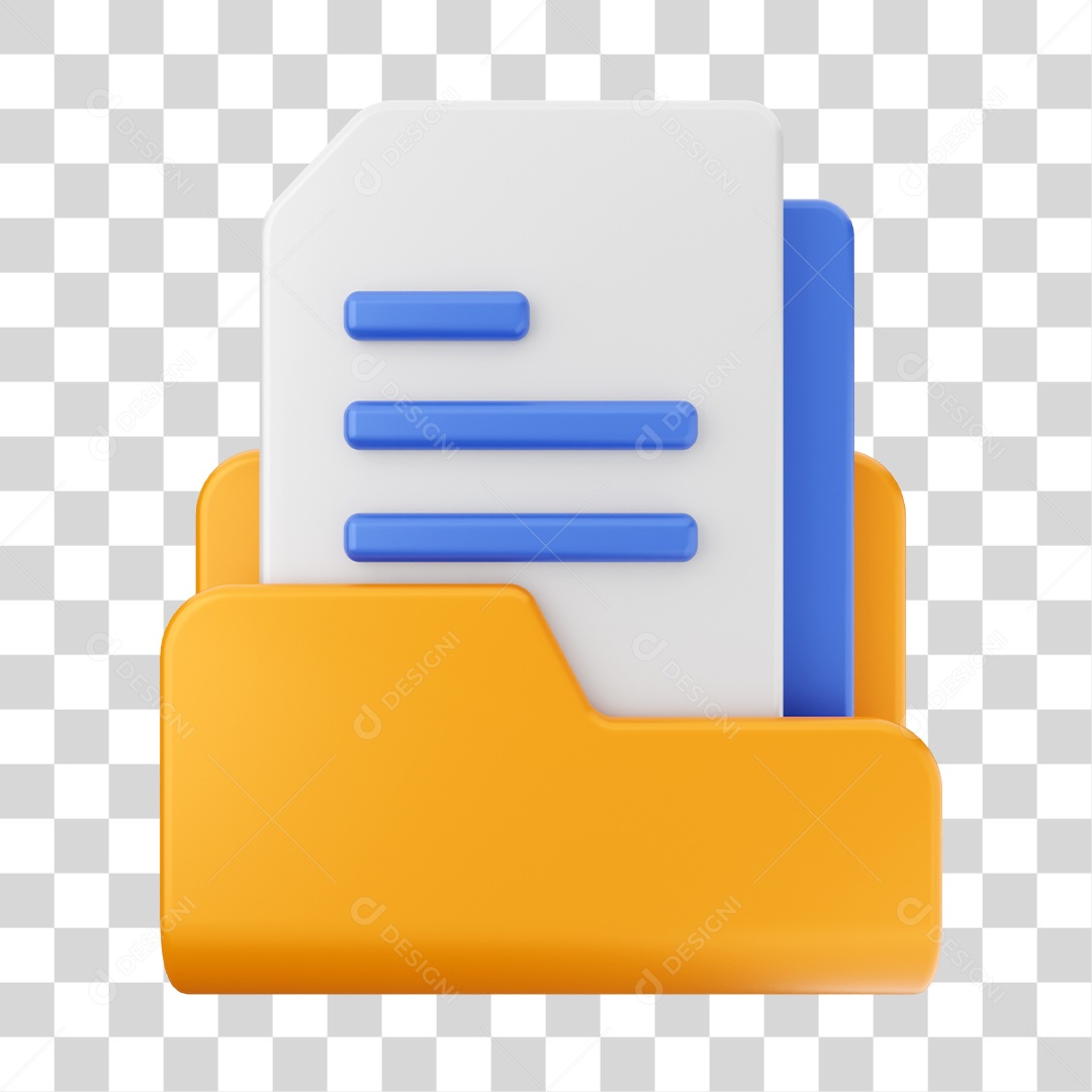 Pasta De Documento Elemento 3D PNG Transparente