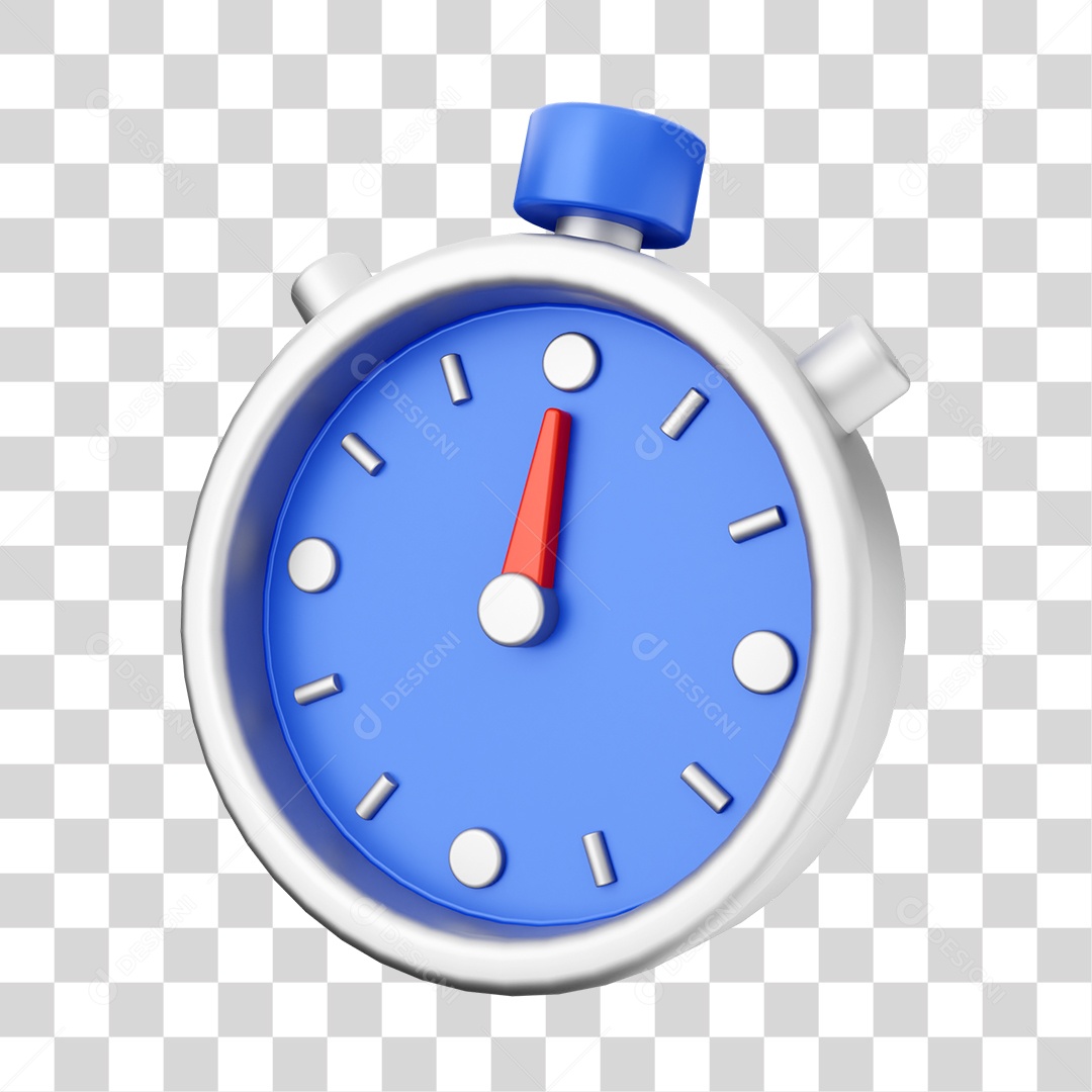 Relógio Azul Elemento 3D PNG Transparente