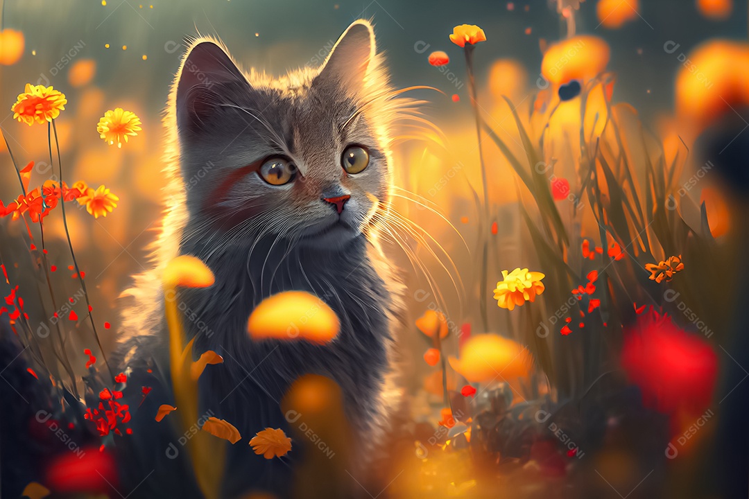 Gatos de animais fofos, amantes de gatos Dia do Gato do Japão