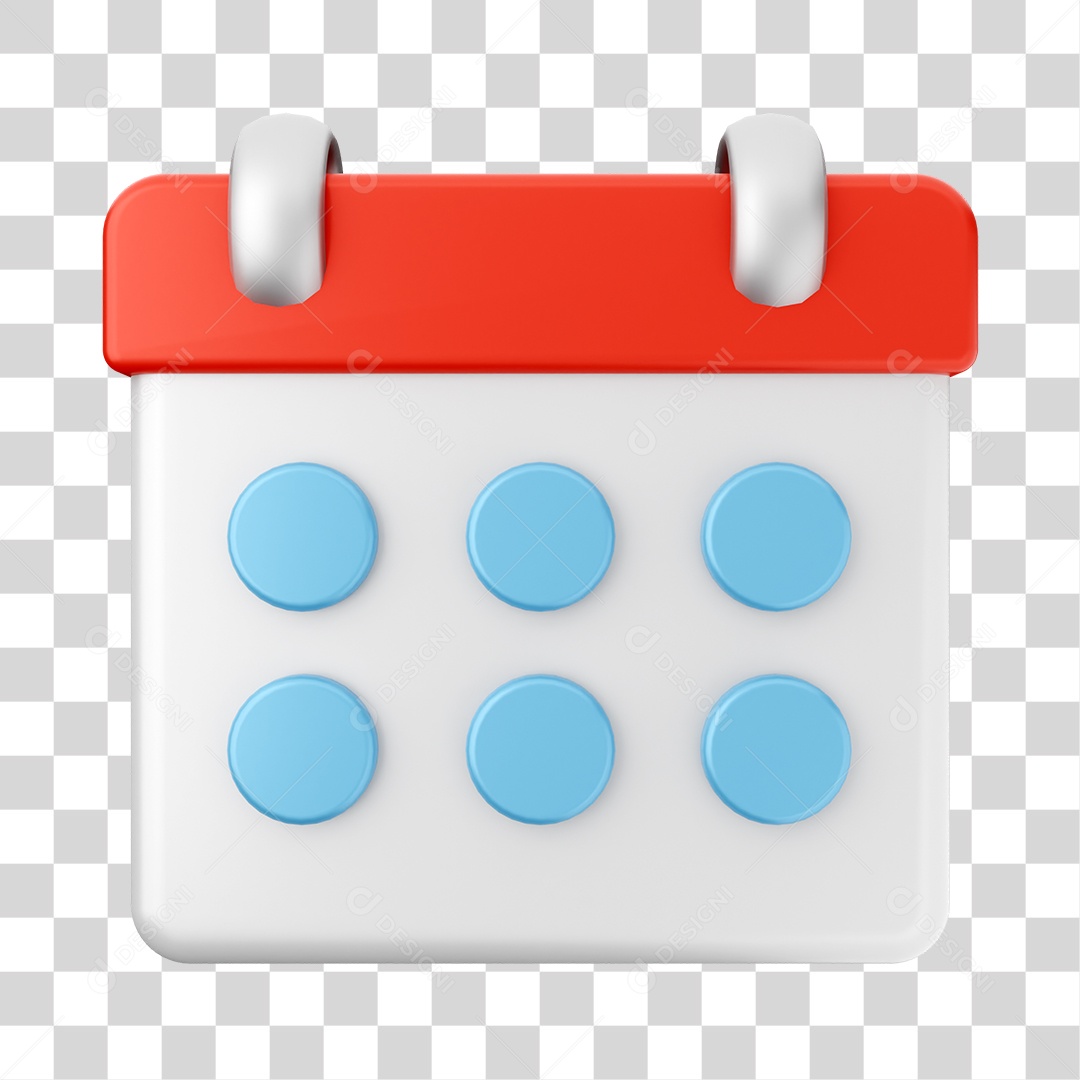 Calendário Elemento 3D PNG Transparente