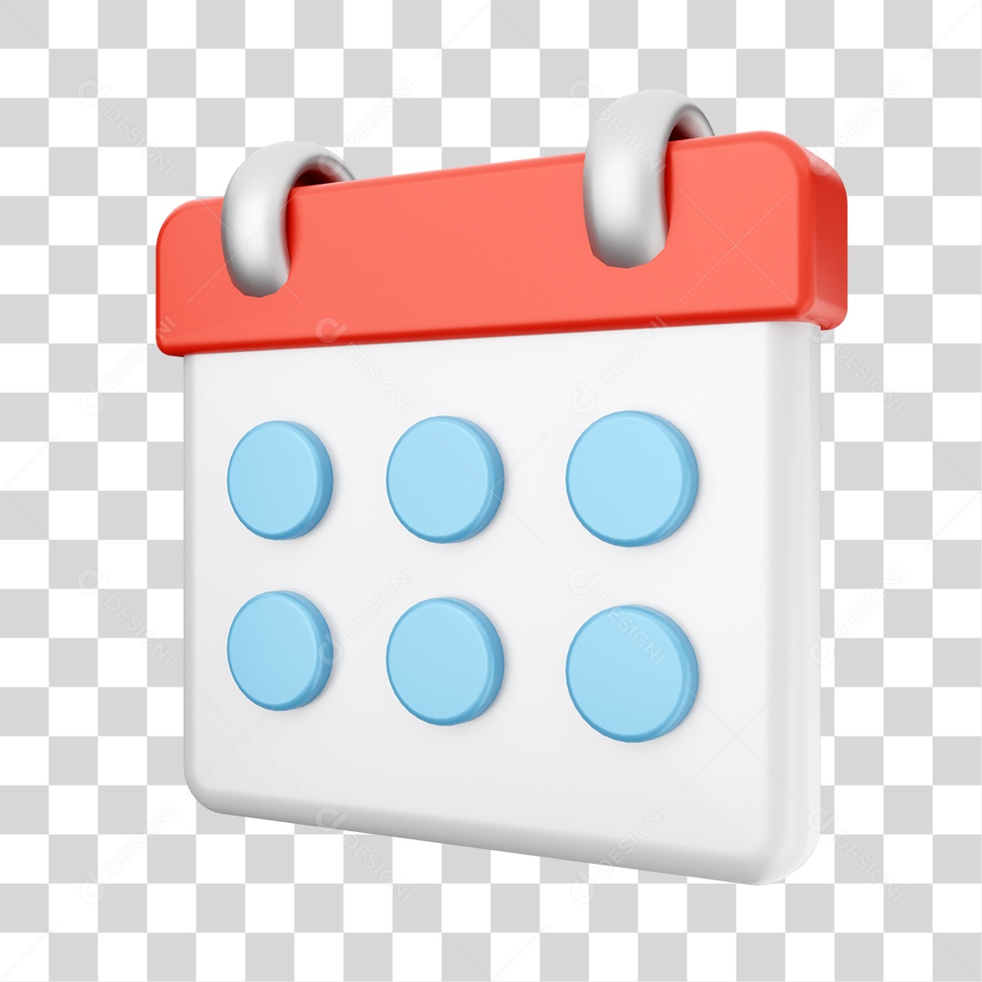 Calendário Elemento 3D PNG Transparente