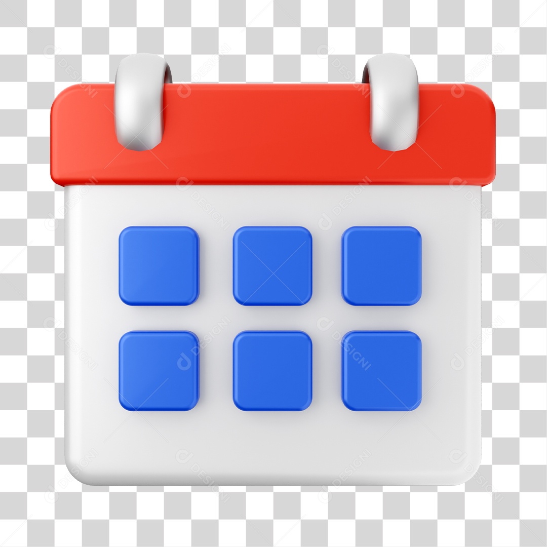 Calendário Elemento 3D PNG Transparente