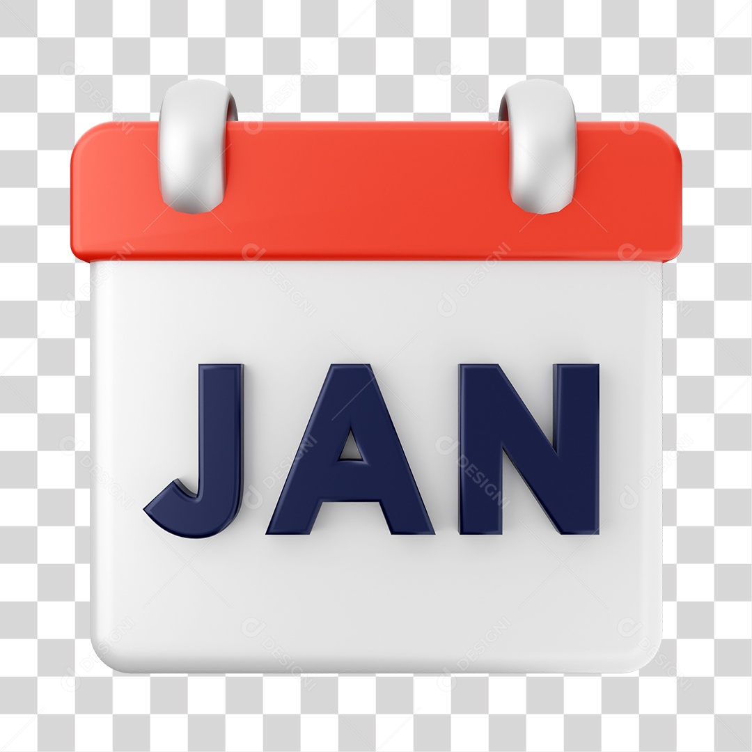Calendário De Janeiro Elemento 3D PNG Transparente