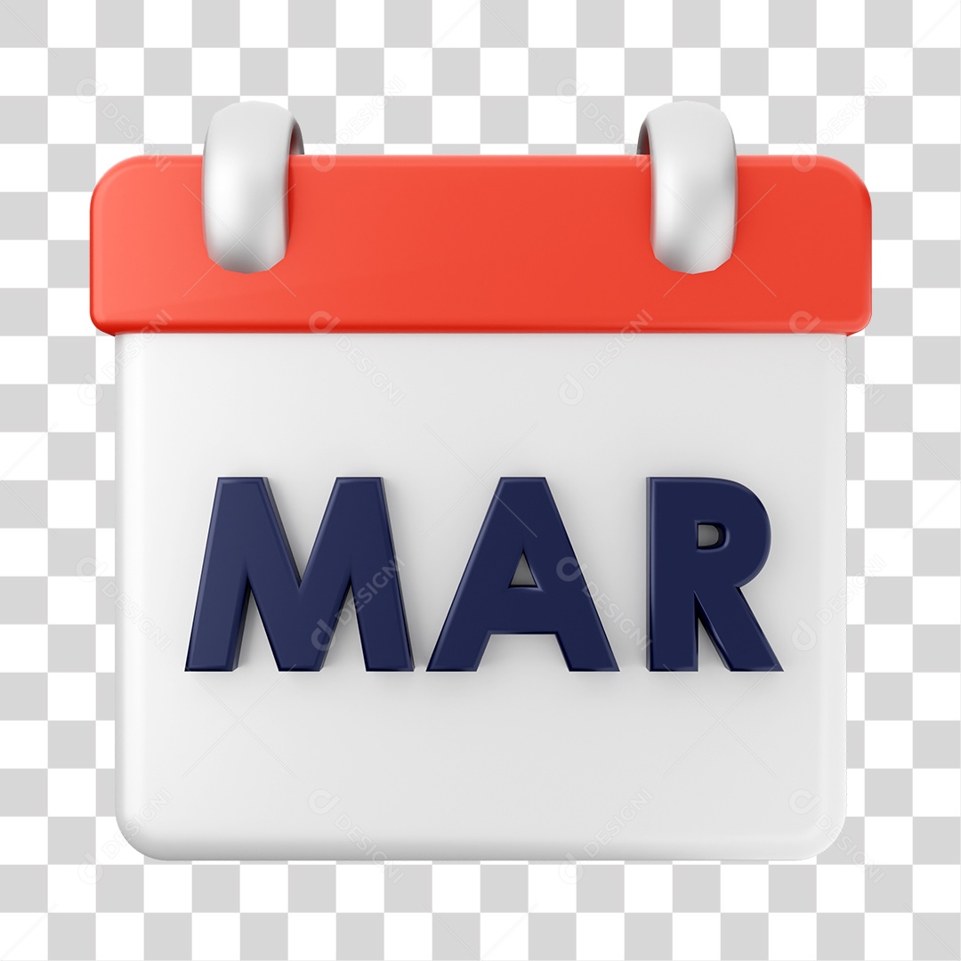 Calendário De Março Elemento 3D PNG Transparente