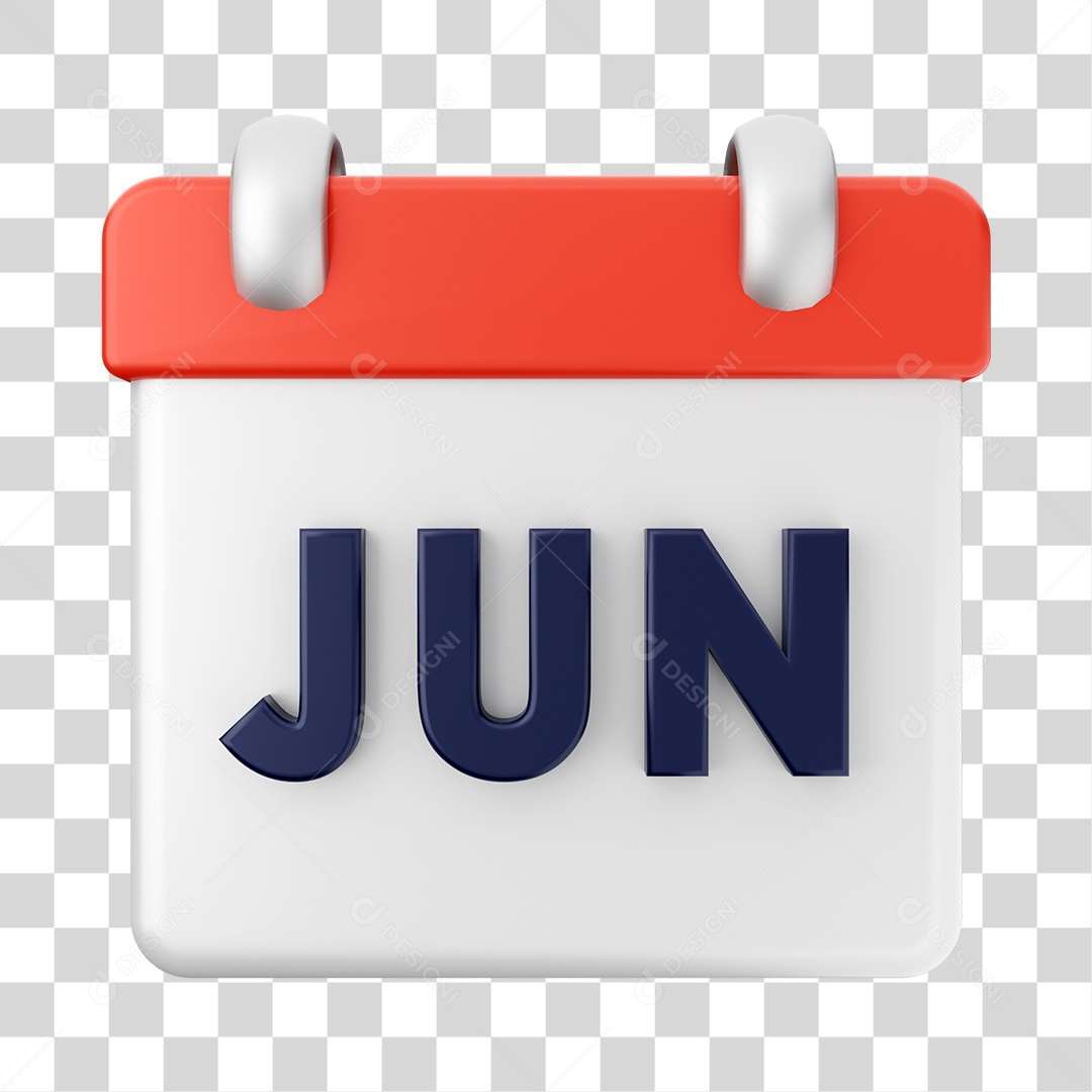 Calendário De Junho Elemento 3D PNG Transparente
