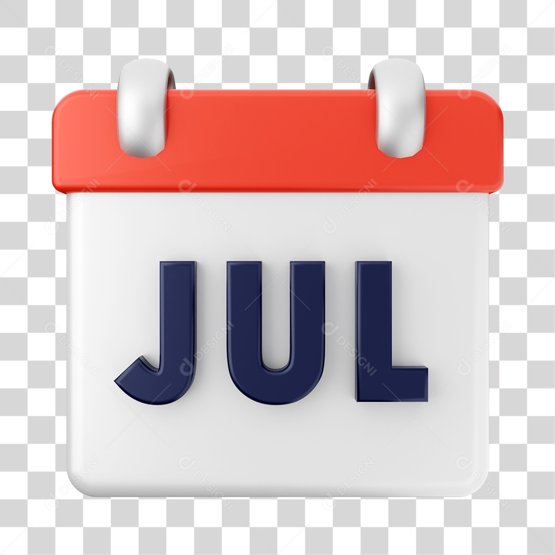 Calendário De Julho Elemento 3D PNG Transparente