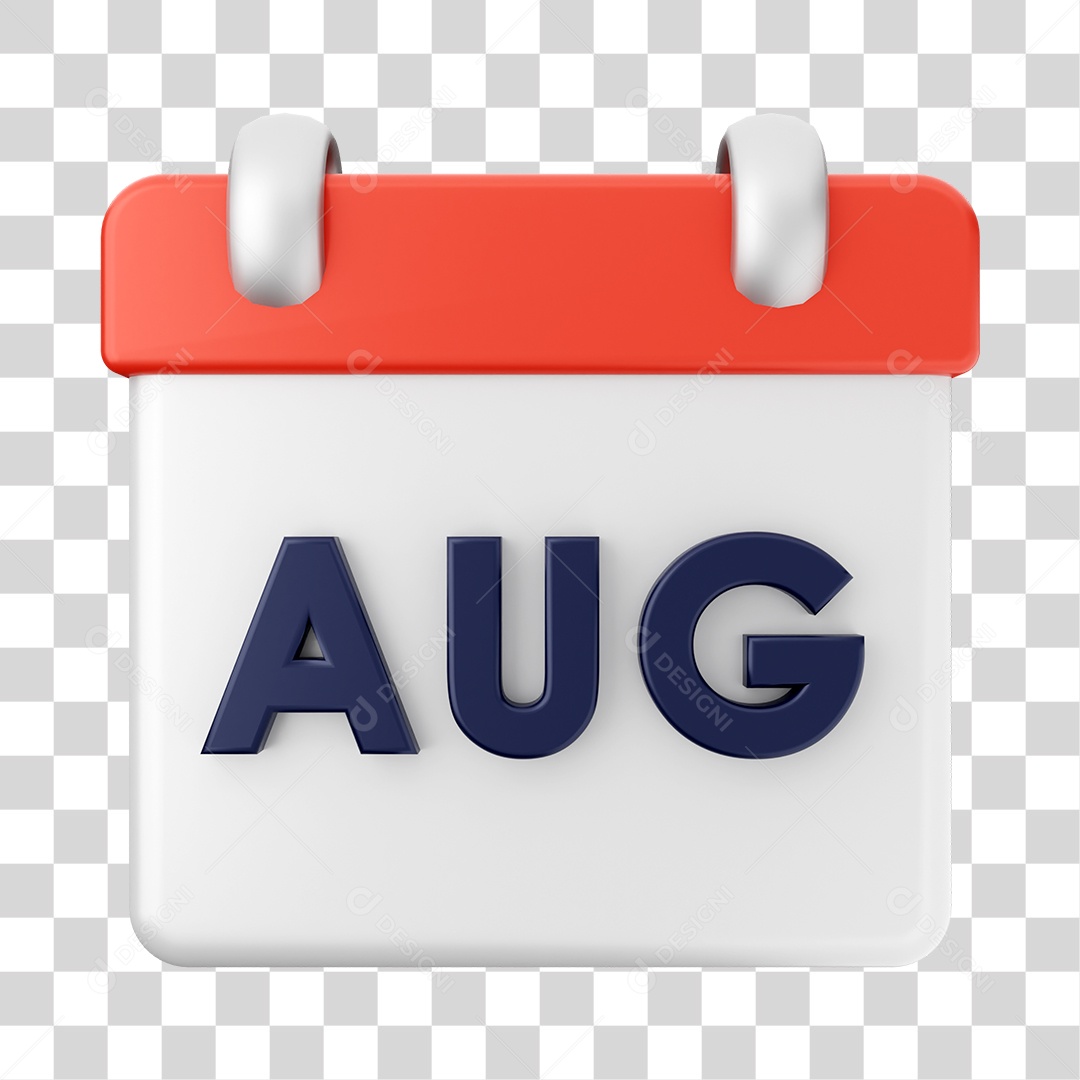Calendário De Agosto Elemento 3D PNG Transparente