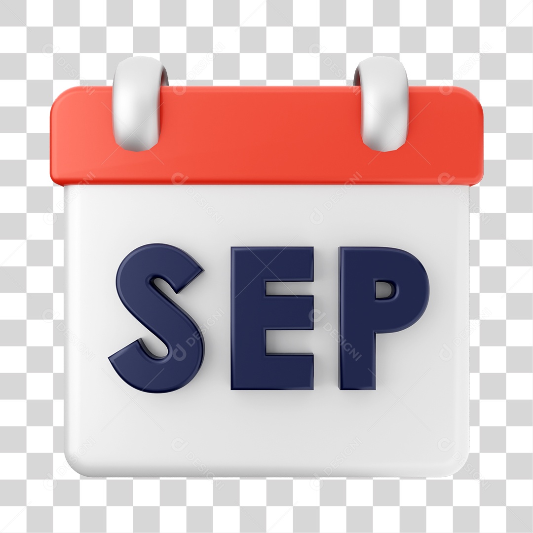 Calendário De Setembro Elemento 3D PNG Transparente
