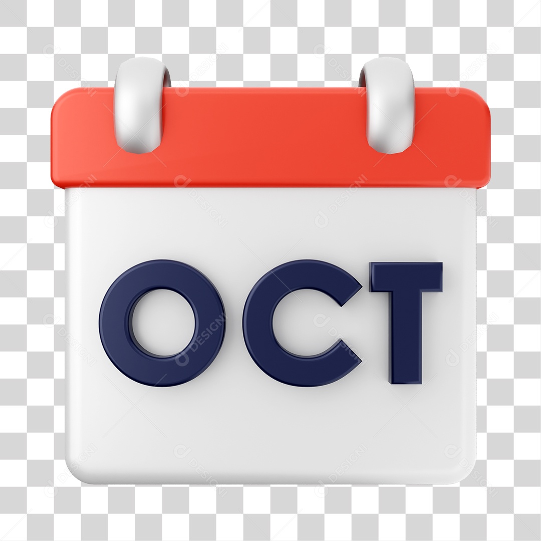 Calendário De Outubro Elemento 3D PNG Transparente