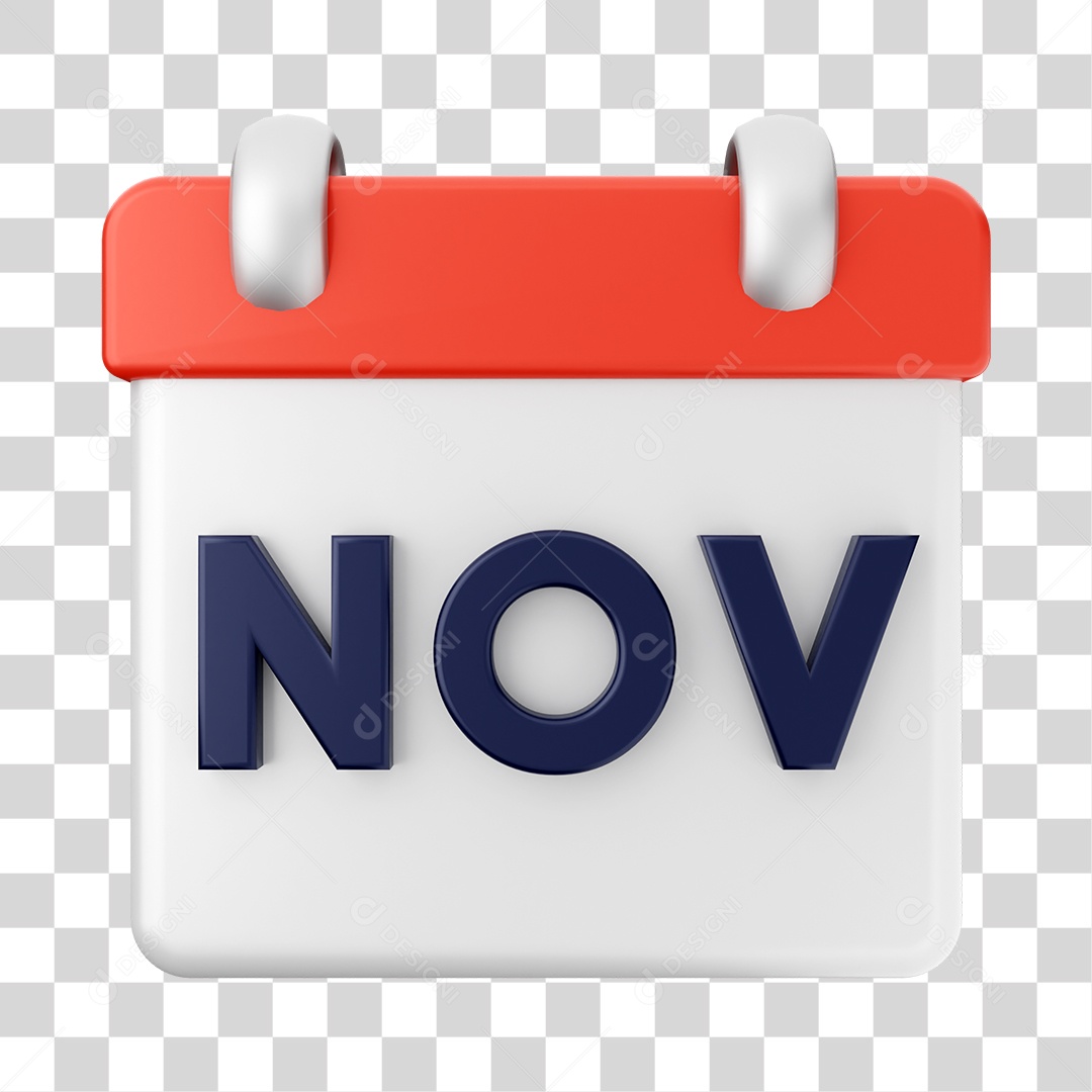 Calendário De Novembro Elemento 3D PNG Transparente