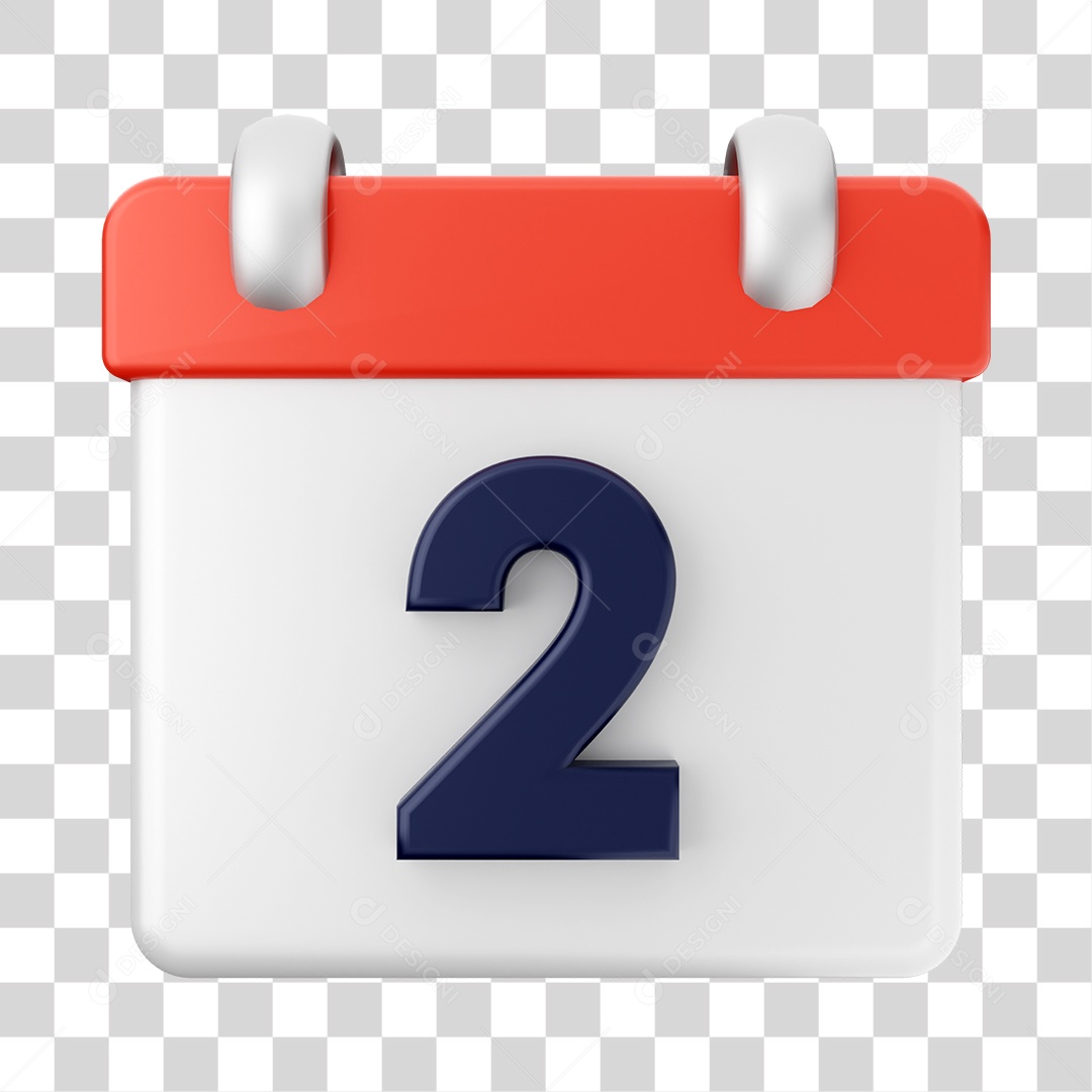 Calendário De 2 Elemento 3D PNG Transparente