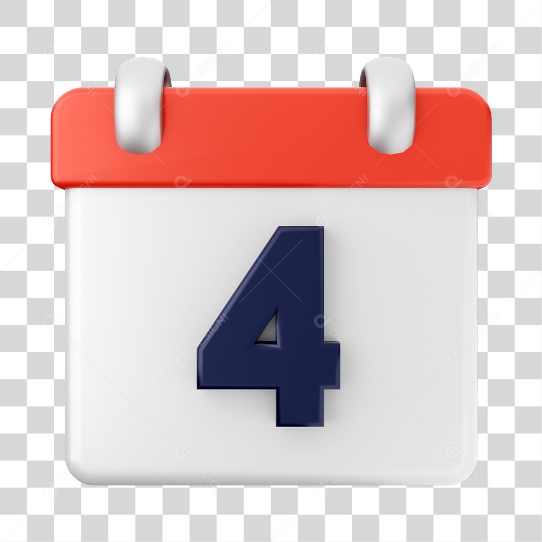 Calendário De 4 Elemento 3D PNG Transparente