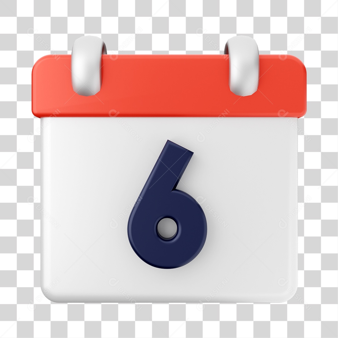 Calendário De 6 Elemento 3D PNG Transparente