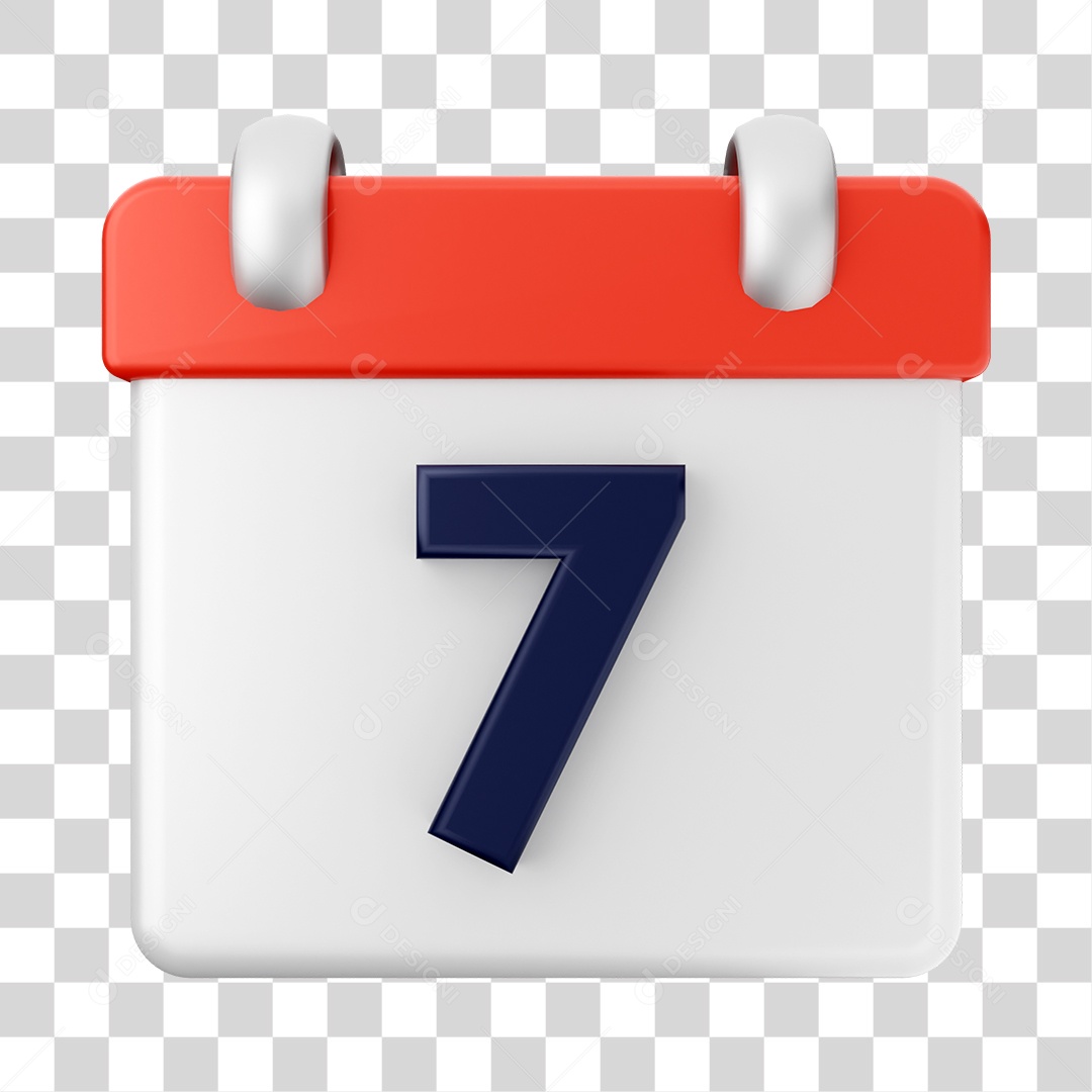 Calendário De 7 Elemento 3D PNG Transparente