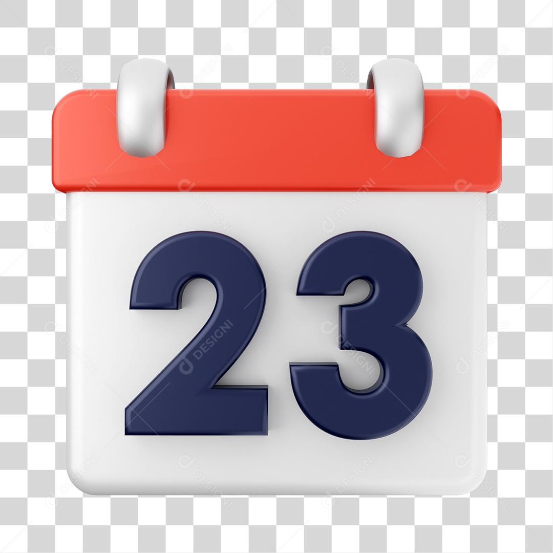 Calendário Dia 23 Do Mês Elemento 3D PNG Transparente