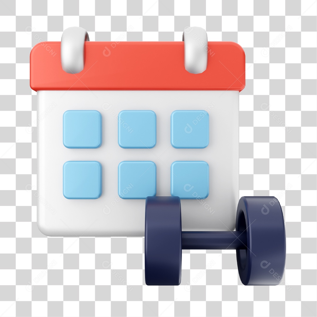 Calendar With Weight Icon Transparent 3D PNG Element