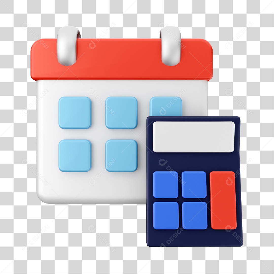 Calendário Elemento 3D PNG Transparente