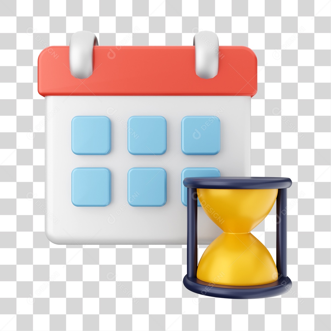 Calendário Elemento 3D PNG Transparente