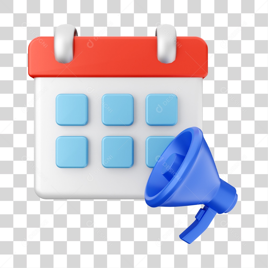 Calendário Elemento 3D PNG Transparente