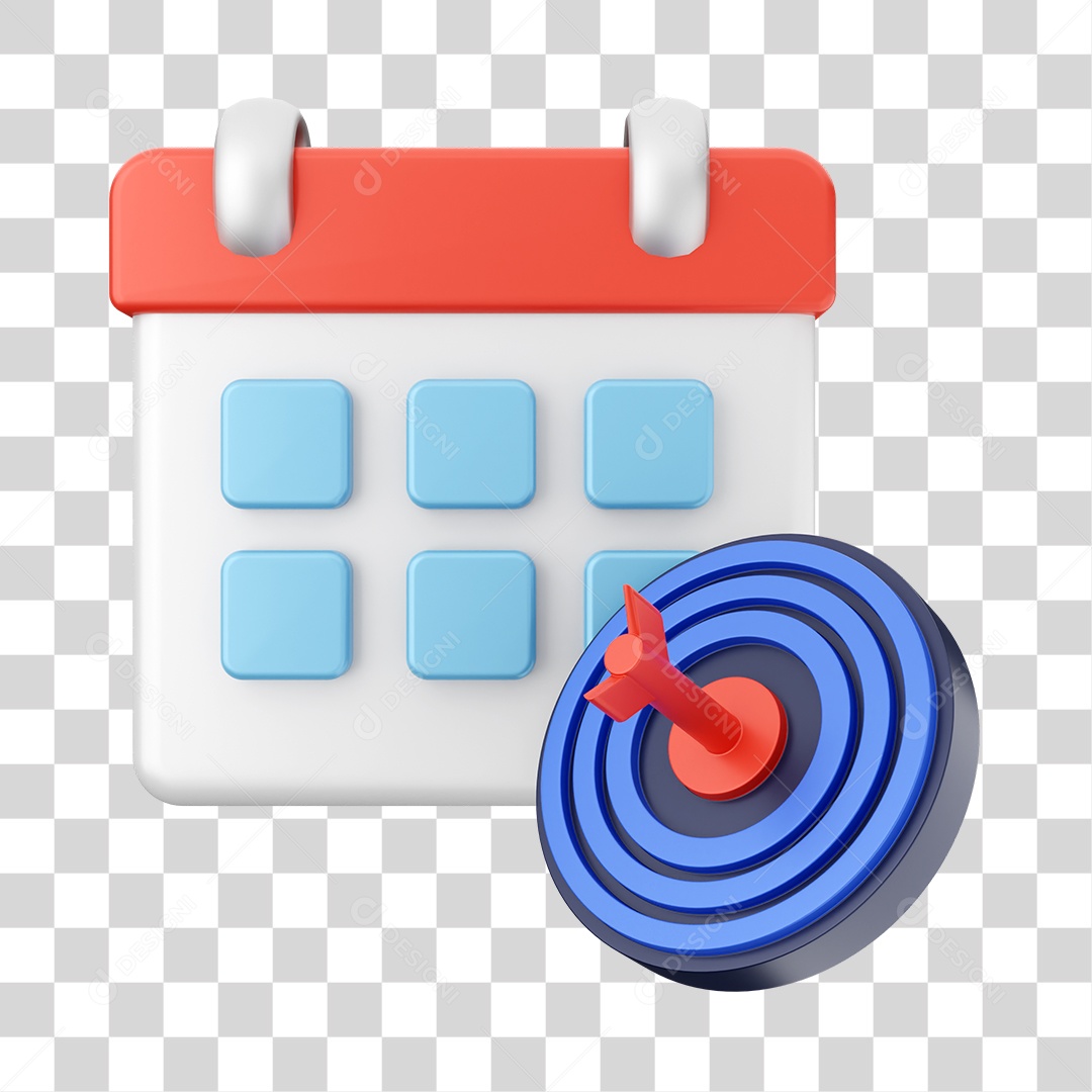 Calendário Elemento 3D PNG Transparente