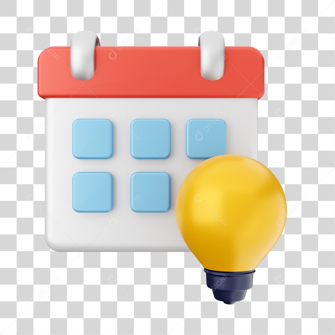 Calendário Elemento 3D PNG Transparente