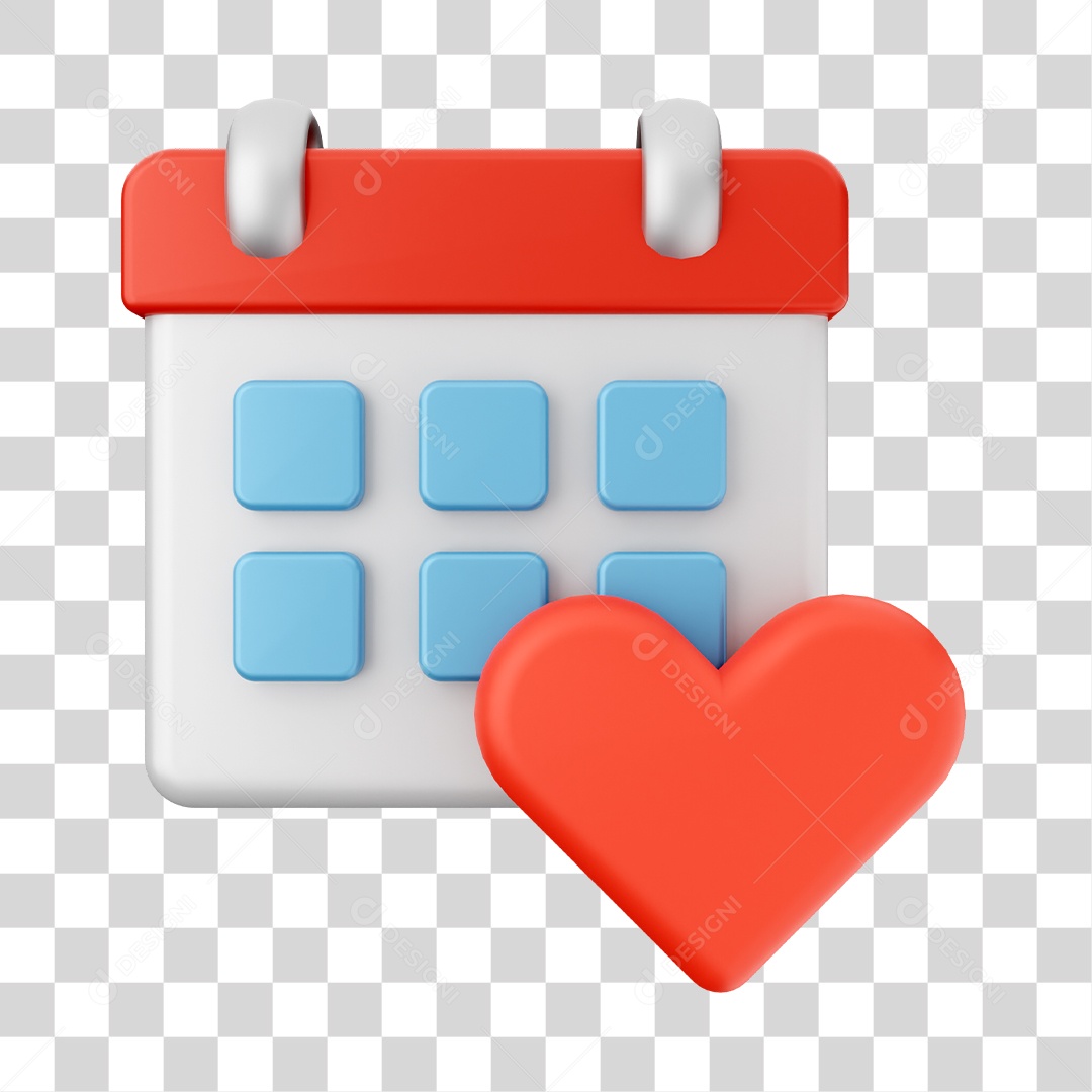 Calendário Elemento 3D PNG Transparente