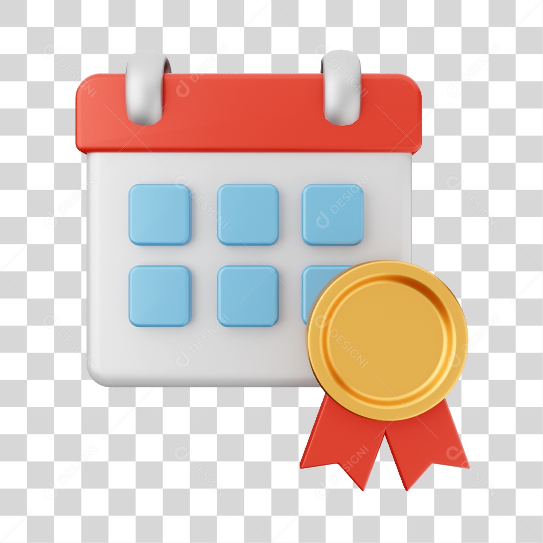 Calendário Elemento 3D PNG Transparente