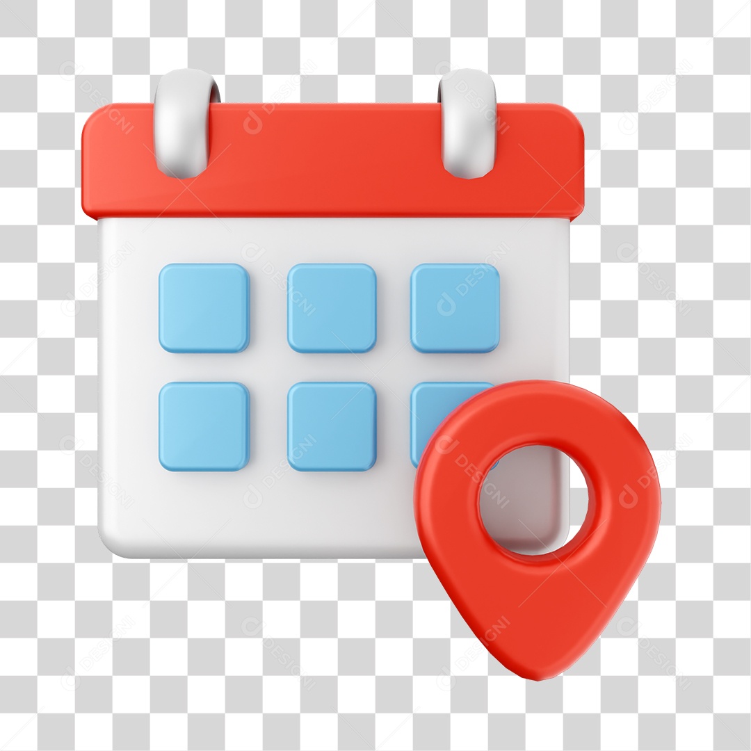 Calendário Elemento 3D PNG Transparente