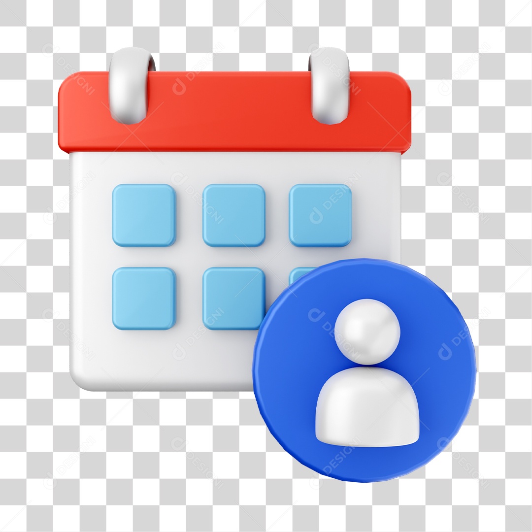 Calendário Elemento 3D PNG Transparente