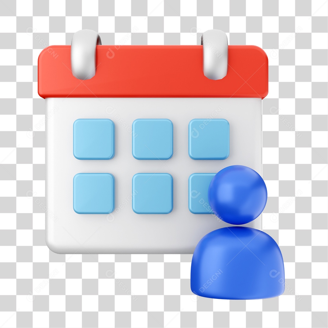 Calendário Elemento 3D PNG Transparente