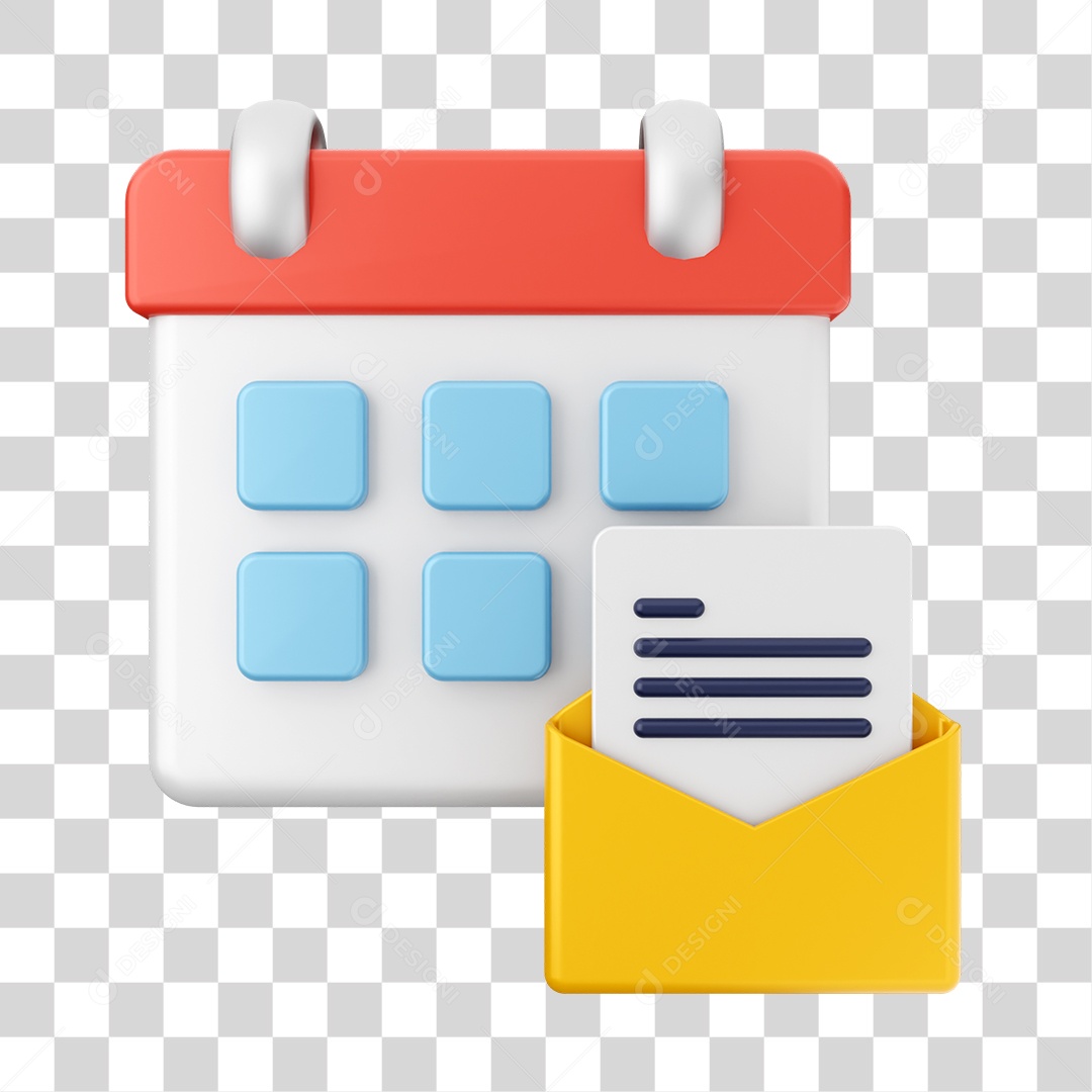 Calendário Elemento 3D PNG Transparente