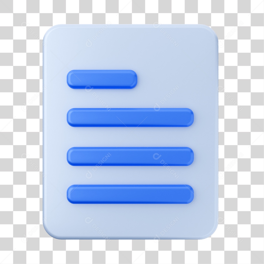 Documento Elemento 3D PNG Transparente