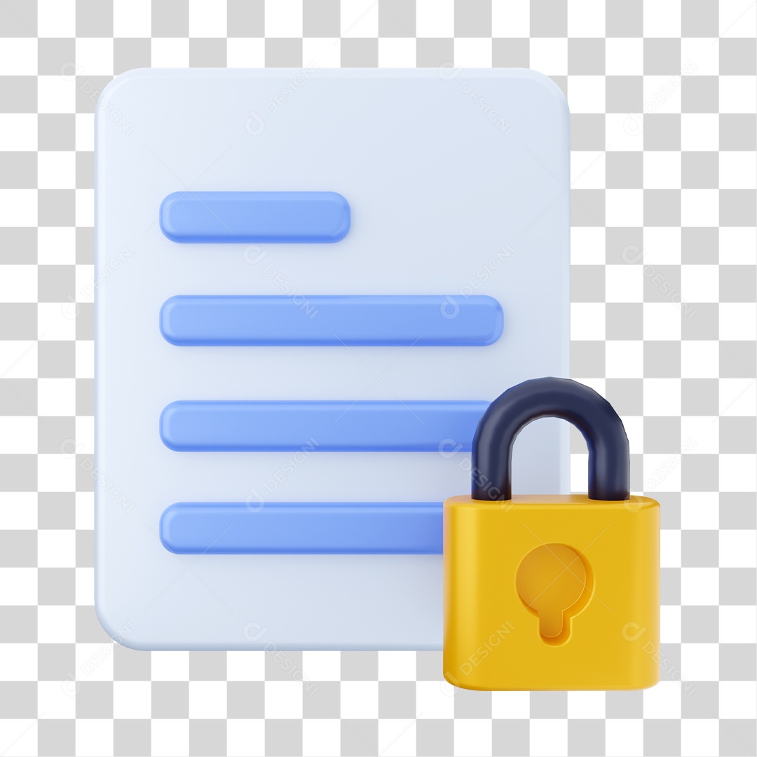 Documento Elemento 3D PNG Transparente