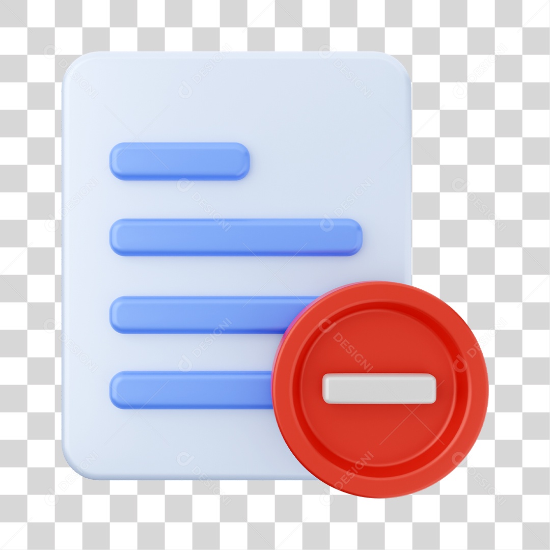 Documento Elemento 3D PNG Transparente