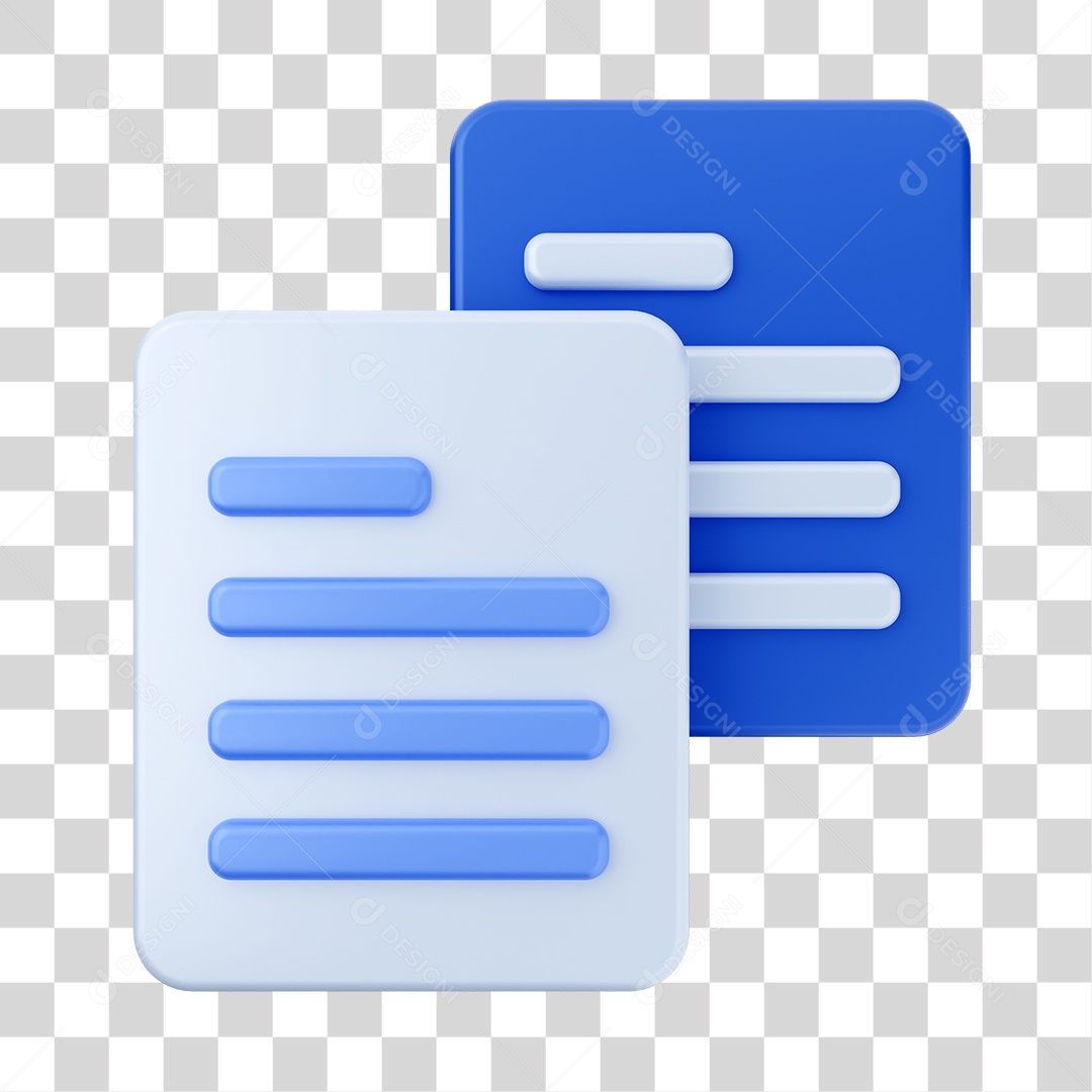 Documento Elemento 3D PNG Transparente