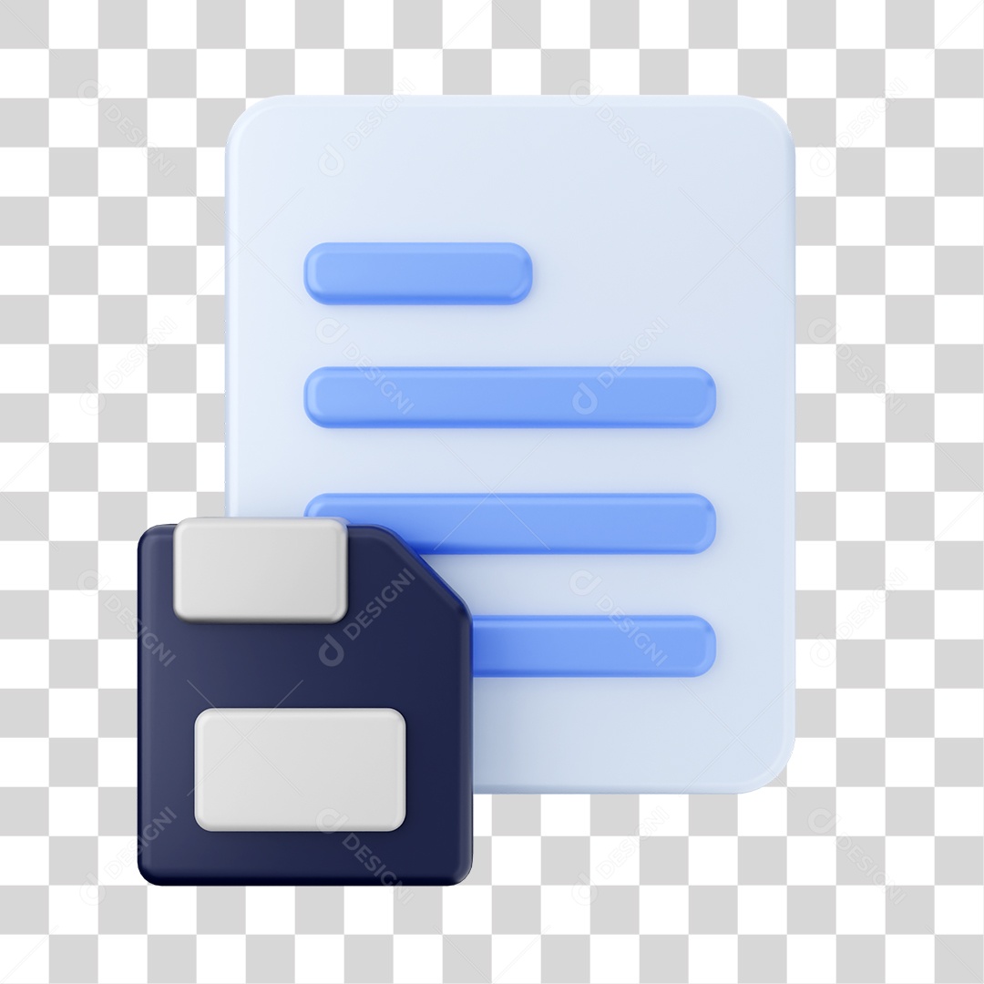 Documento Elemento 3D PNG Transparente