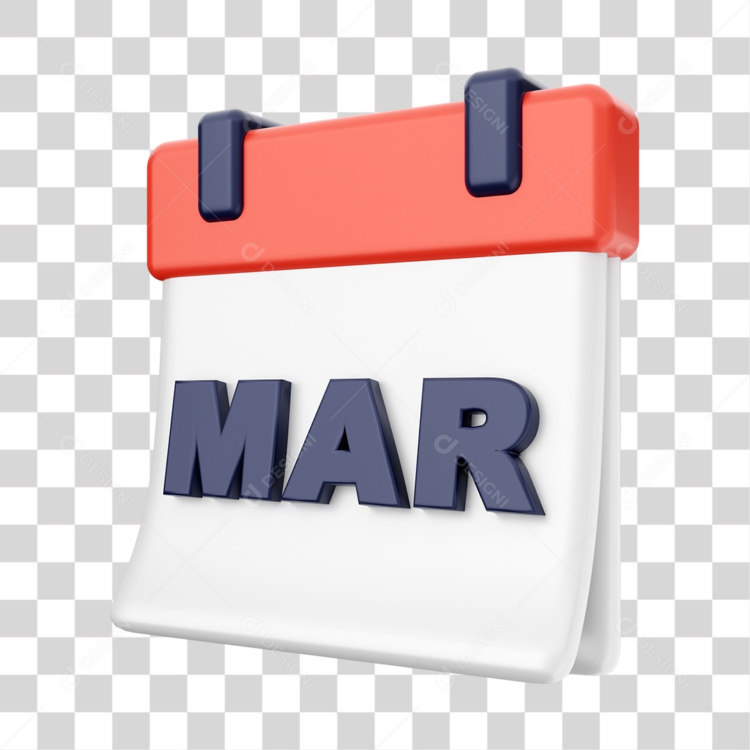 Calendário De Março Elemento 3D PNG Transparente