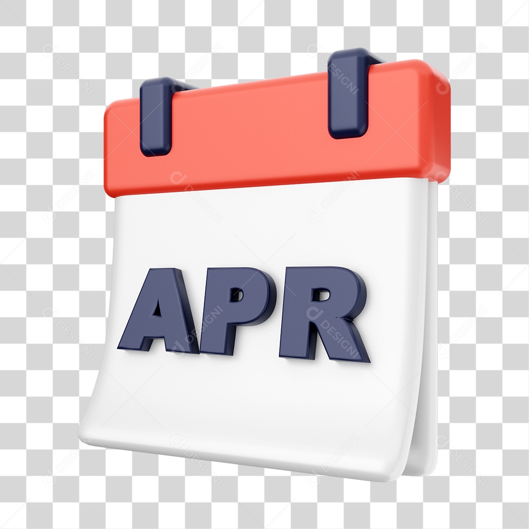 Calendário De Abril Elemento 3D PNG Transparente
