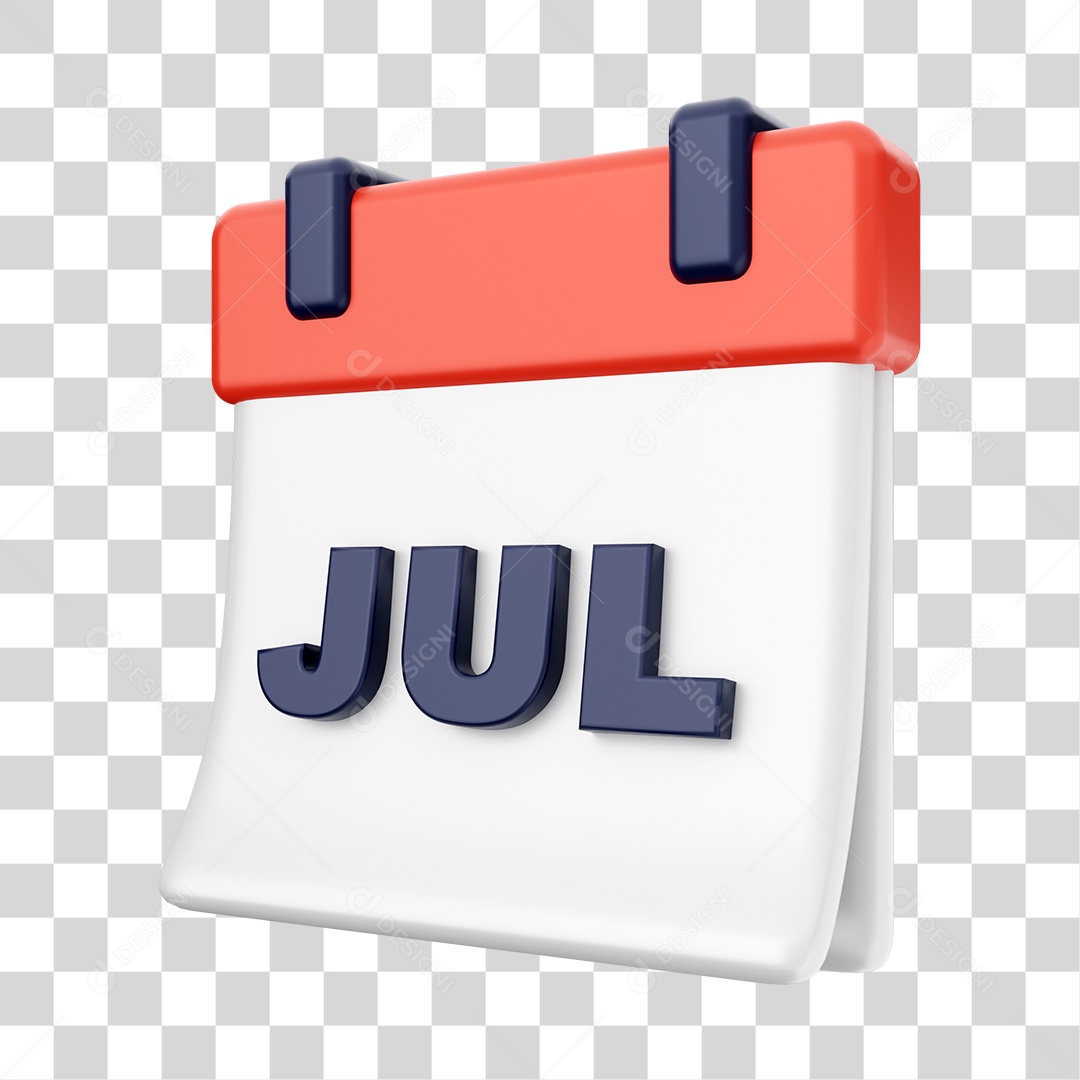 Calendário De Julho Elemento 3D PNG Transparente