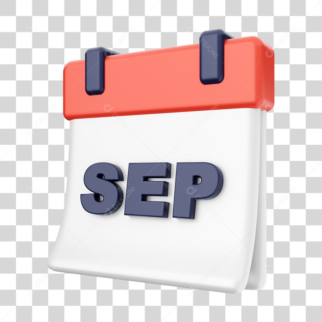 Calendário De Setembro Elemento 3D PNG Transparente