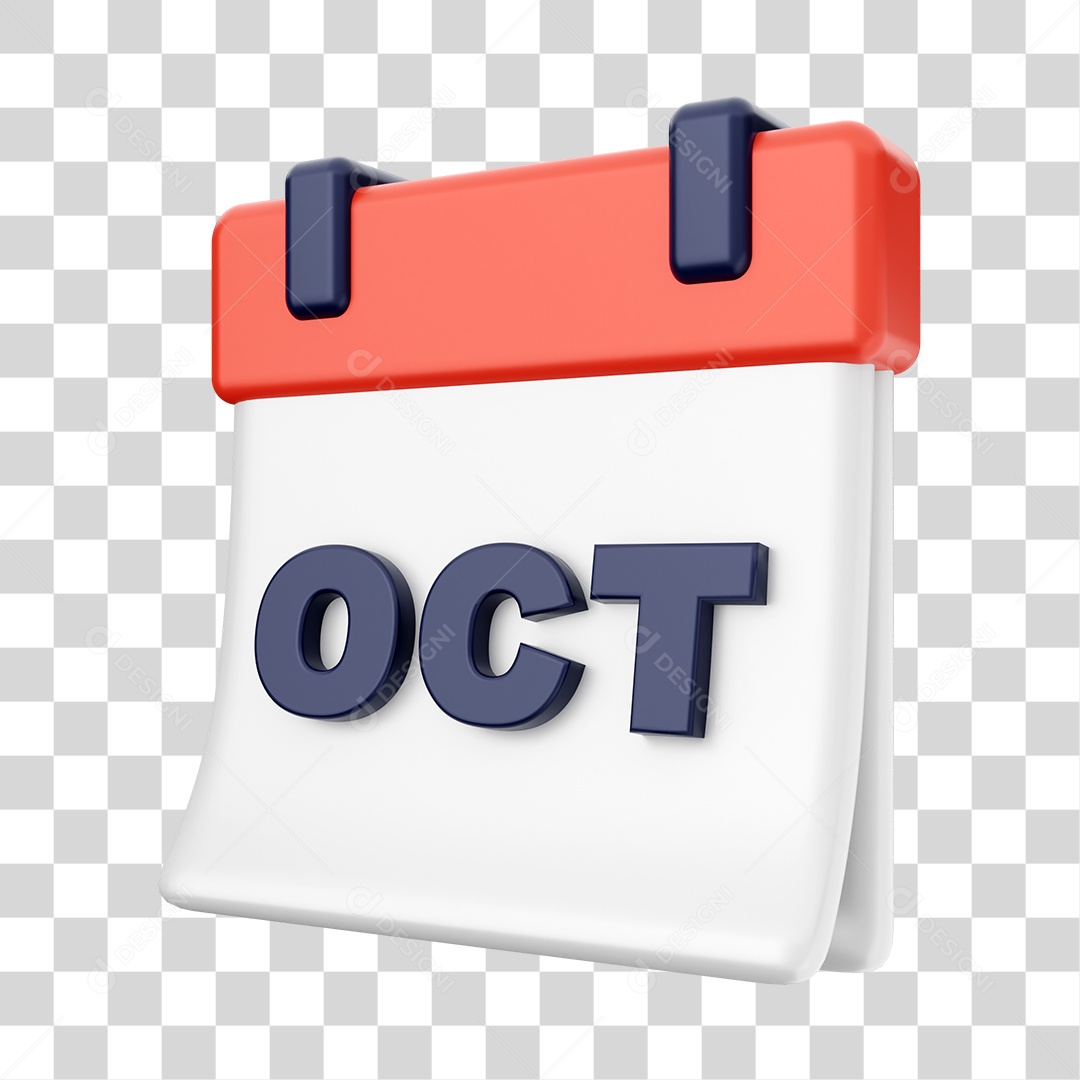 Calendário De Outubro Elemento 3D PNG Transparente
