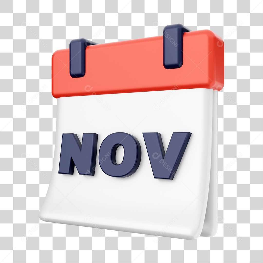 Calendário De Novembro Elemento 3D PNG Transparente