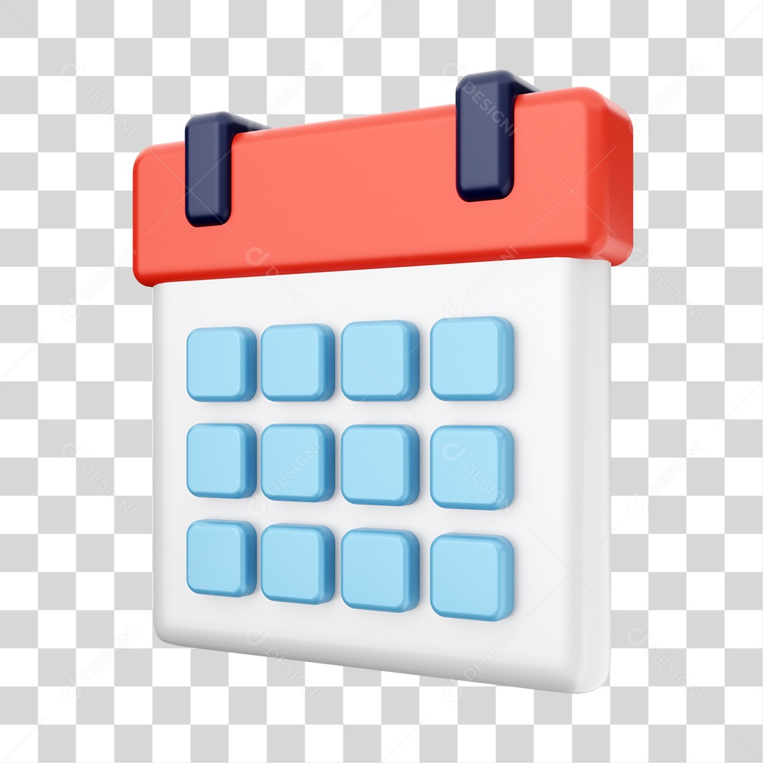Calendário Elemento 3D PNG Transparente