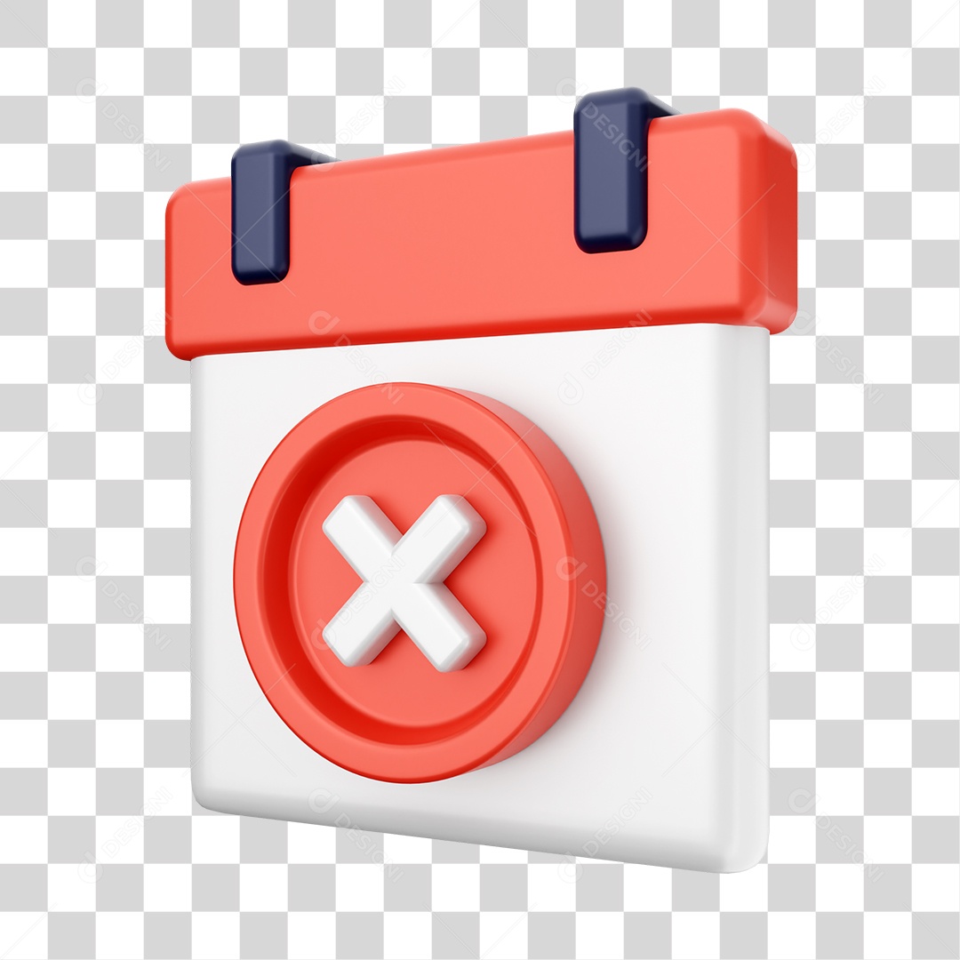 Calendário Com Ícone De Negativo Elemento 3D PNG Transparente